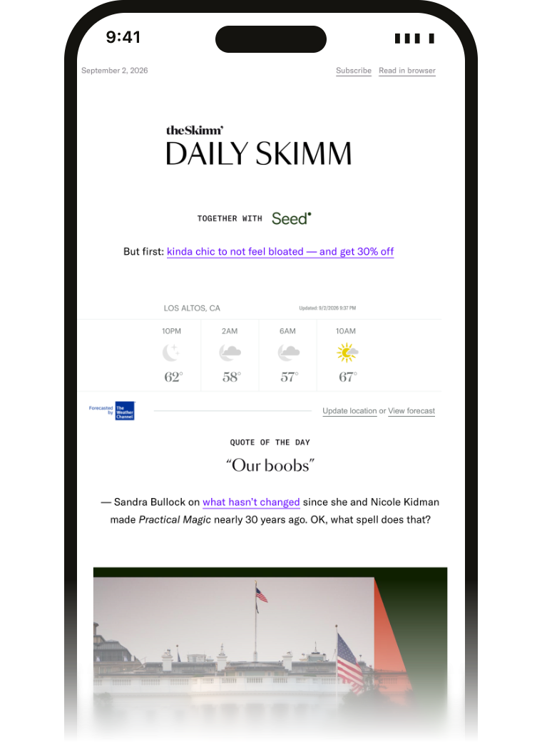 The Daily Skimm issue of September 2, 2026, shown on an iPhone
