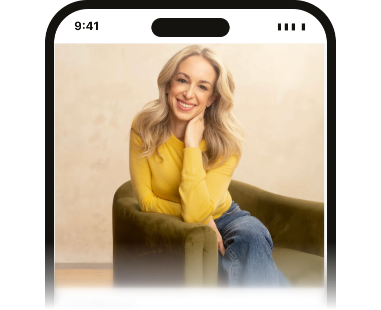 Dr. Becky Kennedy of Good Inside, shown on an iPhone